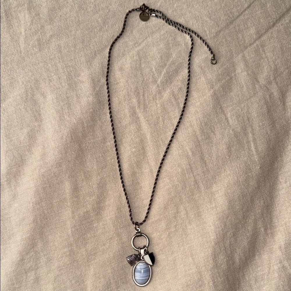Alex and Ani, Game of Thrones Pendant Necklace with Blue Oval Stone